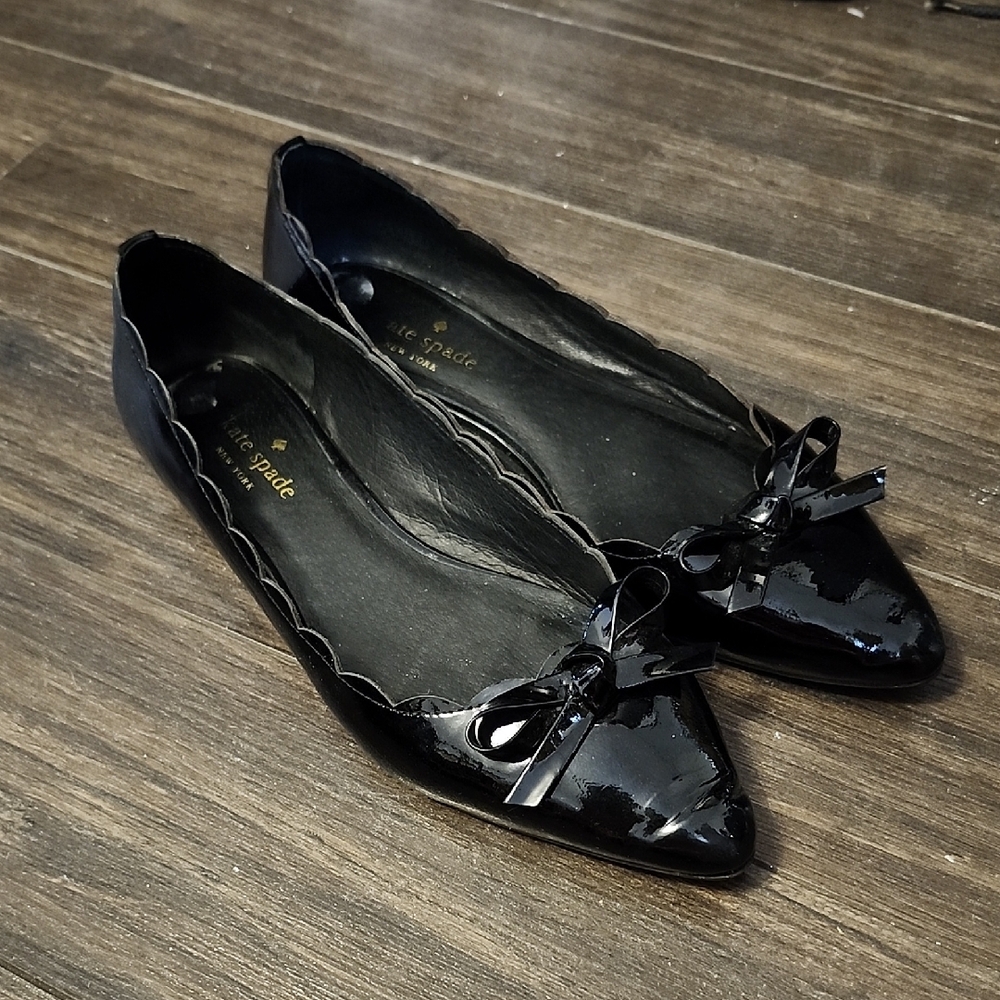 Kate Spade Black Patent Leather Flats